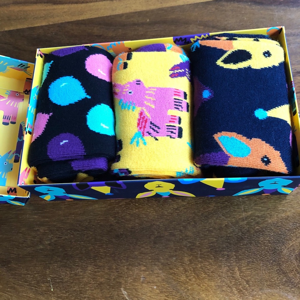 Happy Socks NIB birthday set sz 10-13